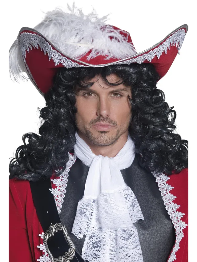 smiffys-fever-piratenhut-rot-mit-feder-erwachsene image 1