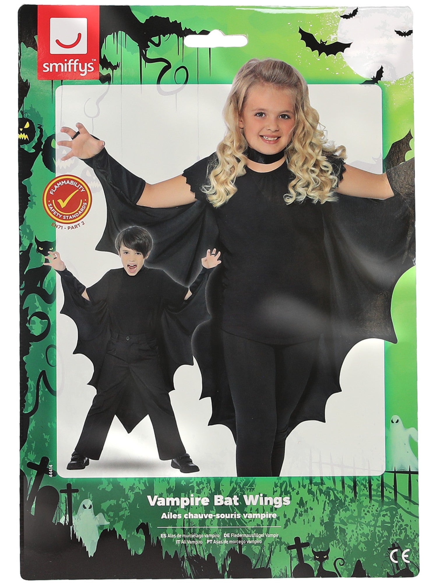 smiffys-fever-vampir-fledermaus-fl-gel-kinder-schwarz image 7