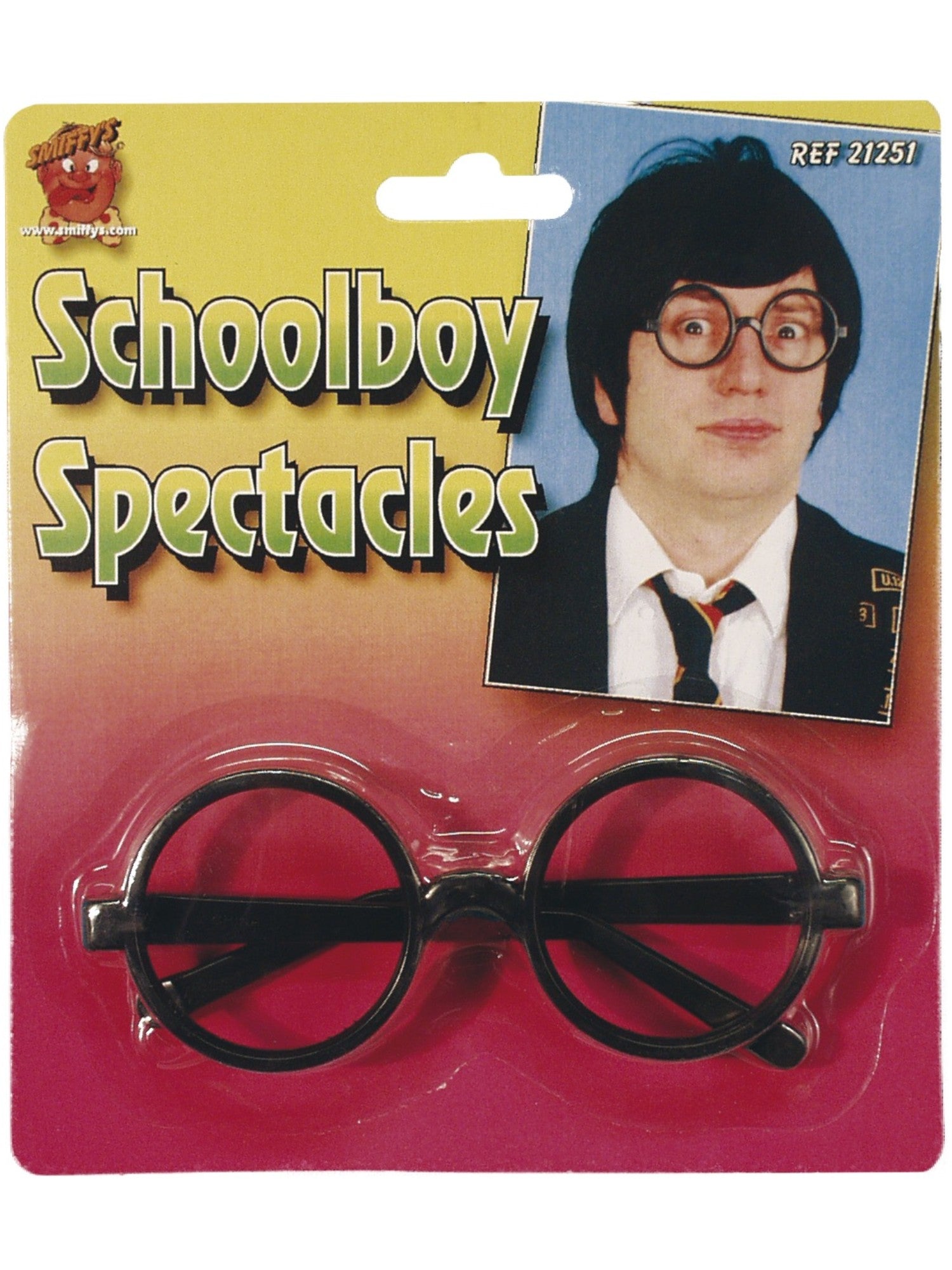 smiffys-schoolboy-brille-schwarz-rund-ohne-glaeser image 4