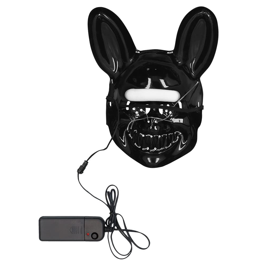 boland-led-maske-schwarzes-kaninchen-horrormaske-mit-licht image 4
