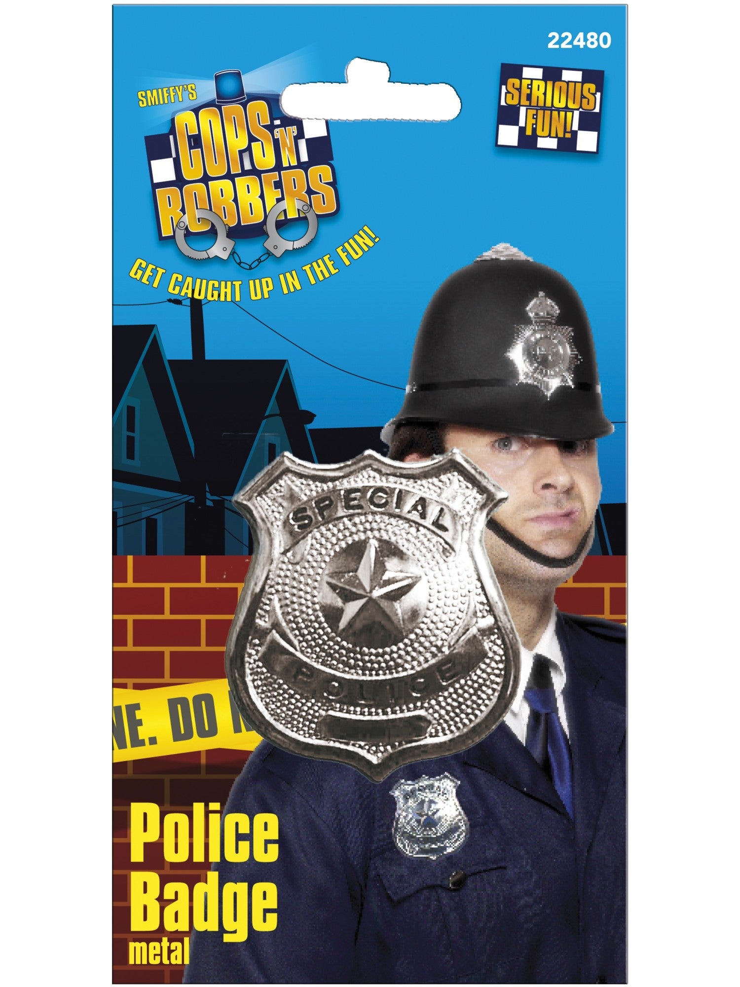 smiffys-fever-polizei-marke-metall-silber-abzeichen image 2