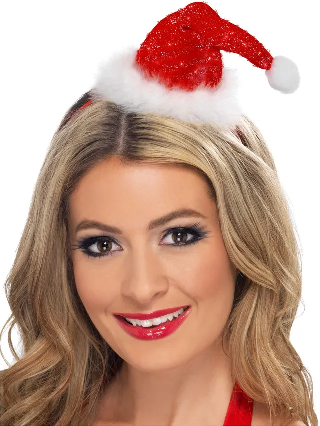 smiffys-fever-mini-santa-hat-haarreif-rot-wei-einheitsgr-e image 1