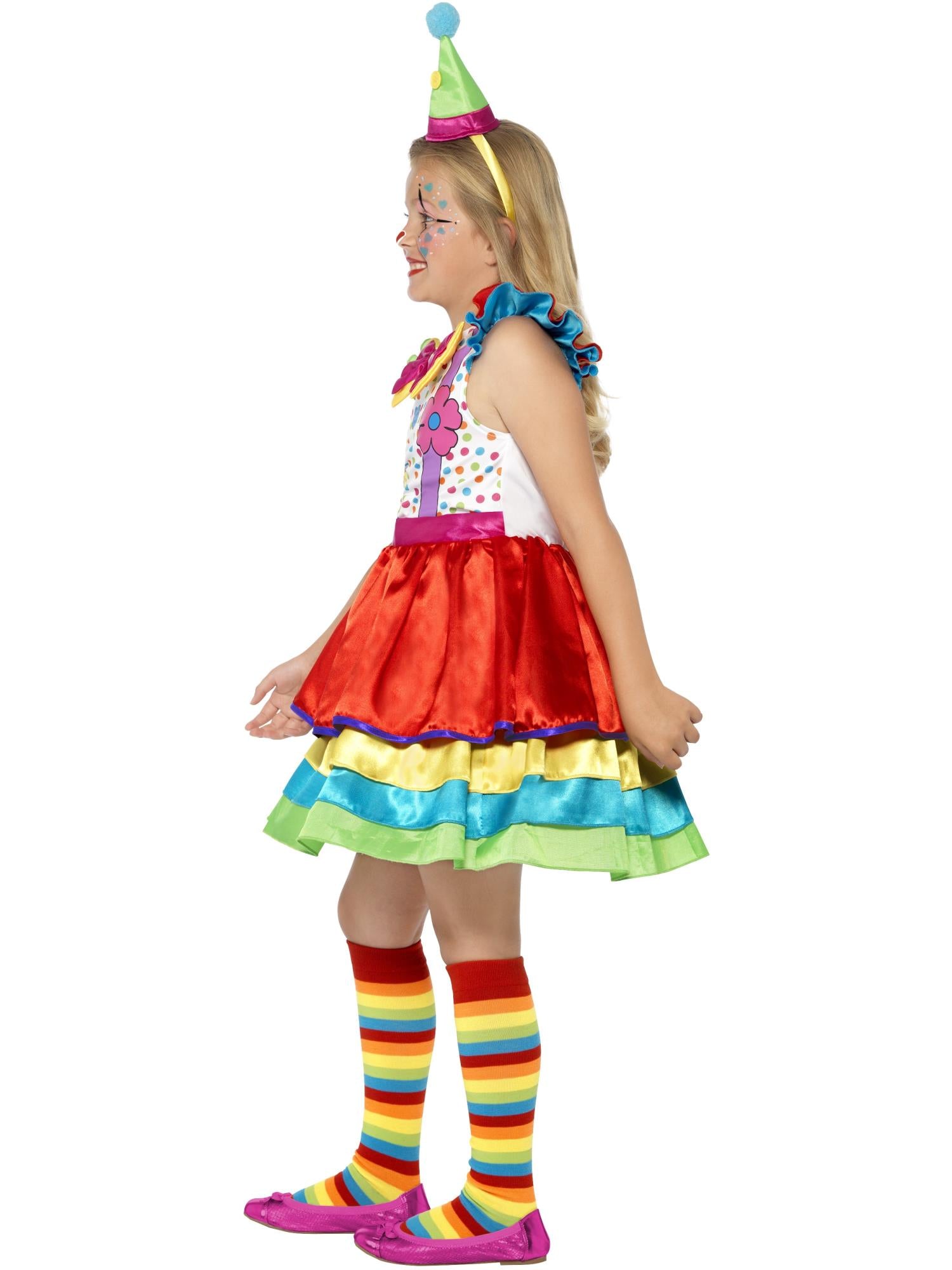 smiffys-fever-deluxe-clown-girl-kost-m-m-dchen-gr-s-bunt-mit-hut image 3