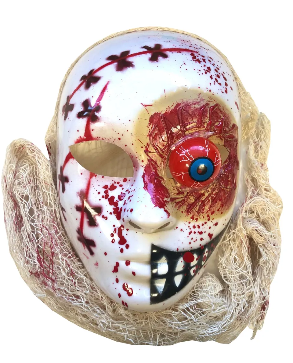rubies-masques-et-casques-zombie-maske-erwachsene-blutig-mit-haaren image 1
