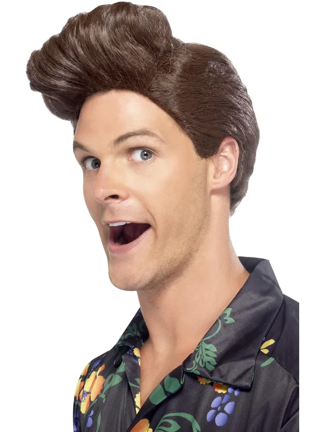 smiffys-fever-detektiv-per-cke-herren-braun-kurz-quiff image 1