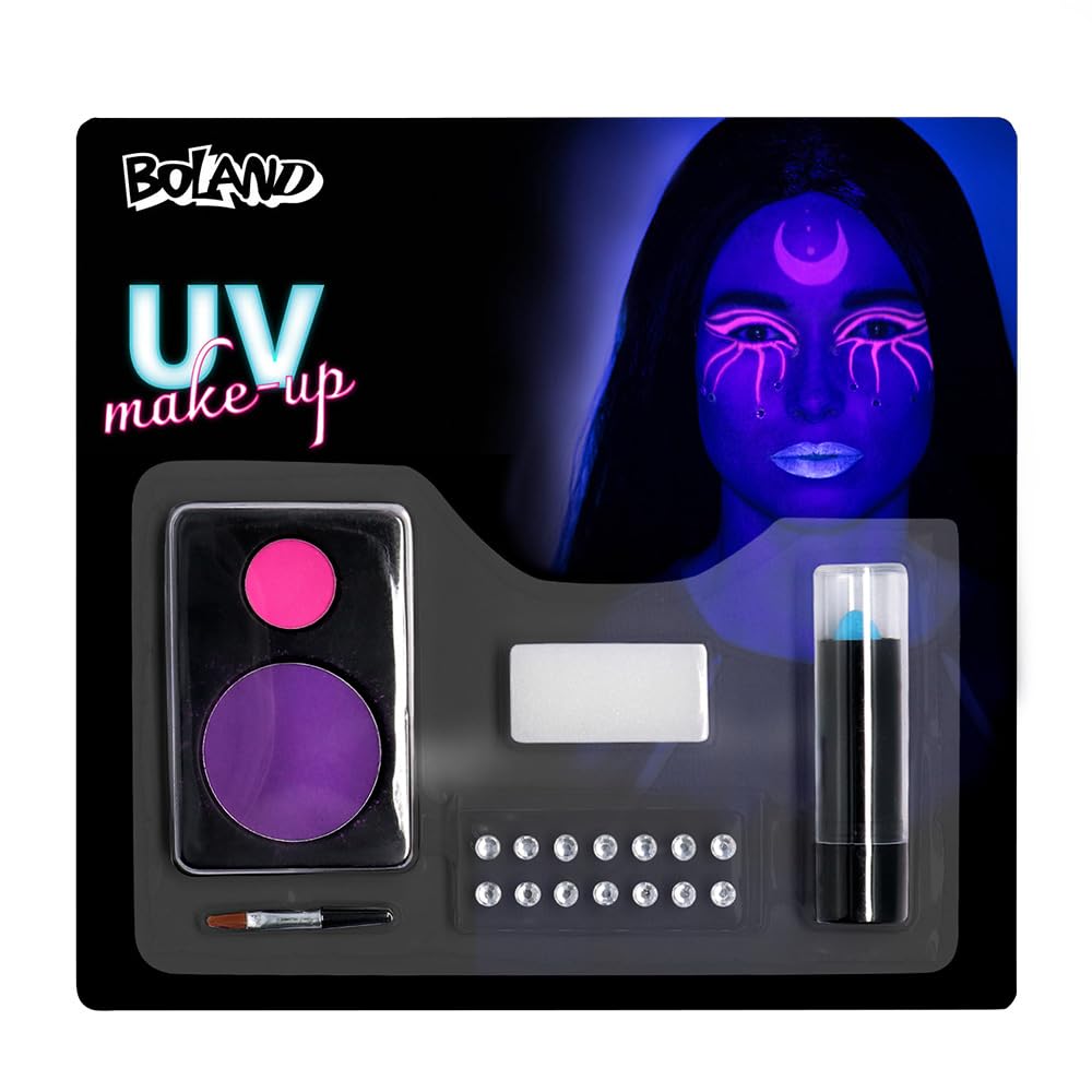boland-neon-uv-leuchtender-totenkopf-schminkset-uv image 4