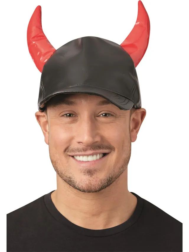 smiffys-fever-teufel-cap-mit-h-rnern-schwarz-rot image 1