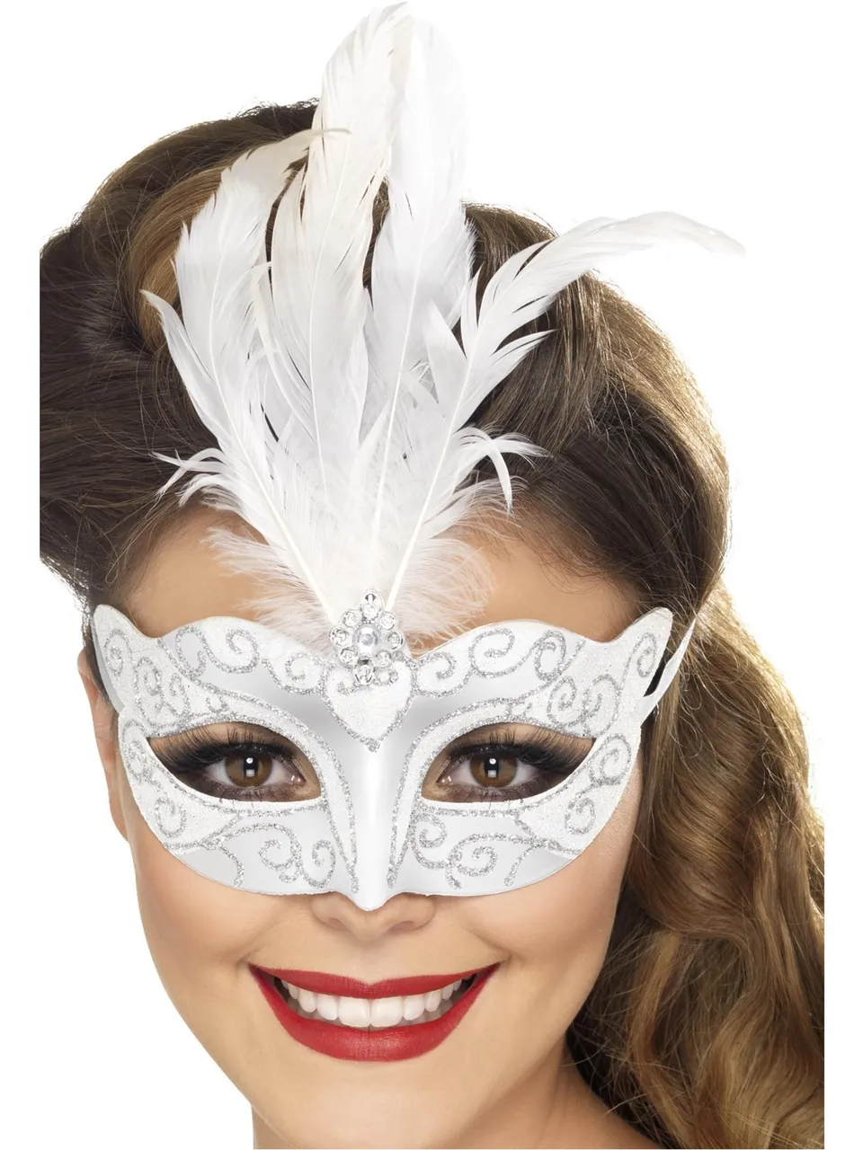 smiffys-makeup-fx-venezianische-augenmaske-silber-glitzer image 1