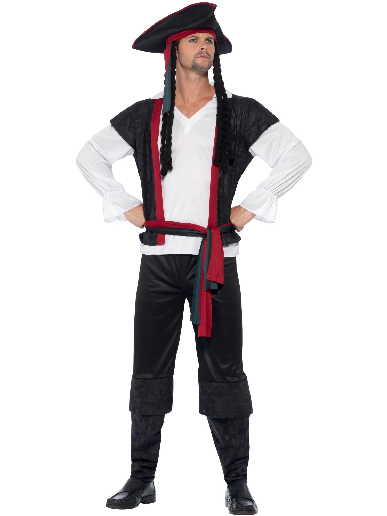 smiffys-fever-piratenkapit-n-kost-m-herren-schwarz-4-tlg image 4