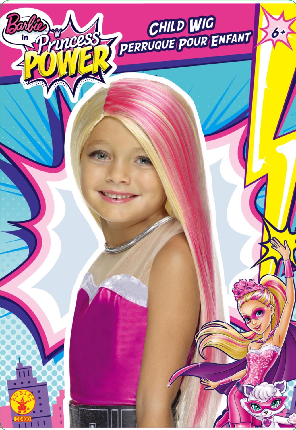 rubies-barbie-sparkle-per-cke-blond-lang-mit-rosa-str-hne image 2