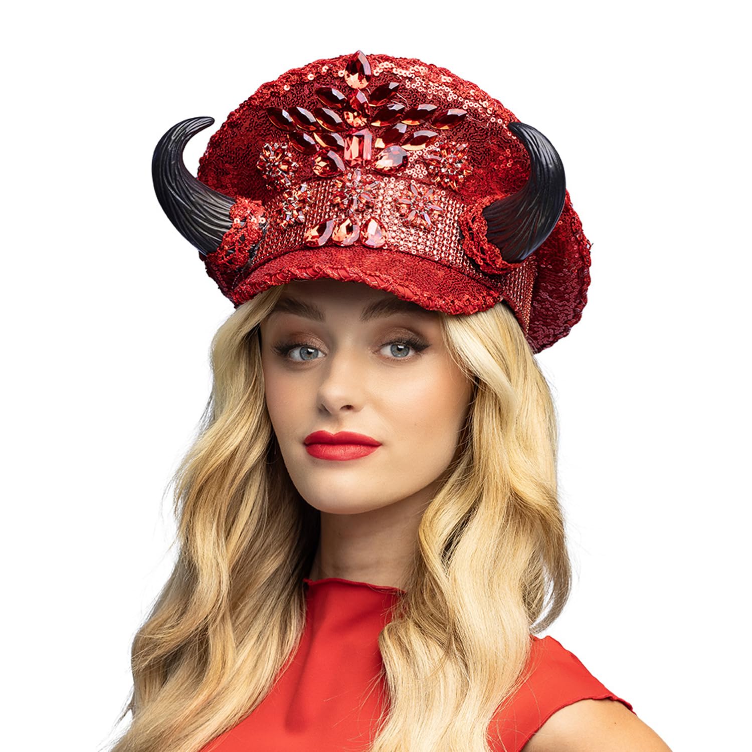 boland-headwear-teufel-m-tze-pailletten-rot-mit-h-rnern image 3