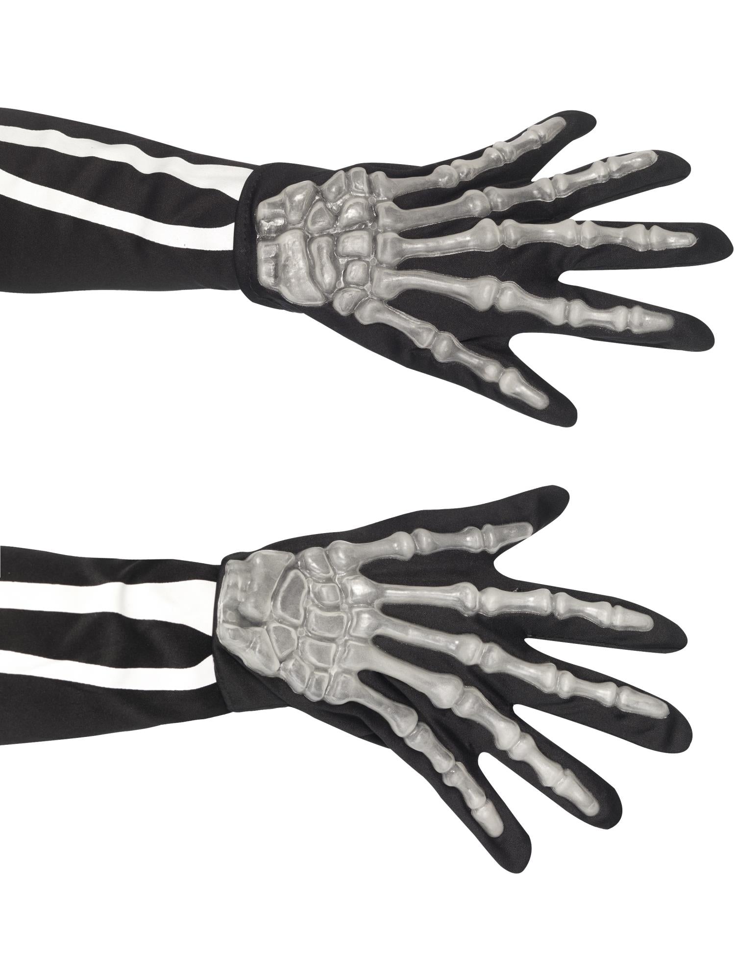 smiffys-fever-skeleton-handschuhe-schwarz image 1