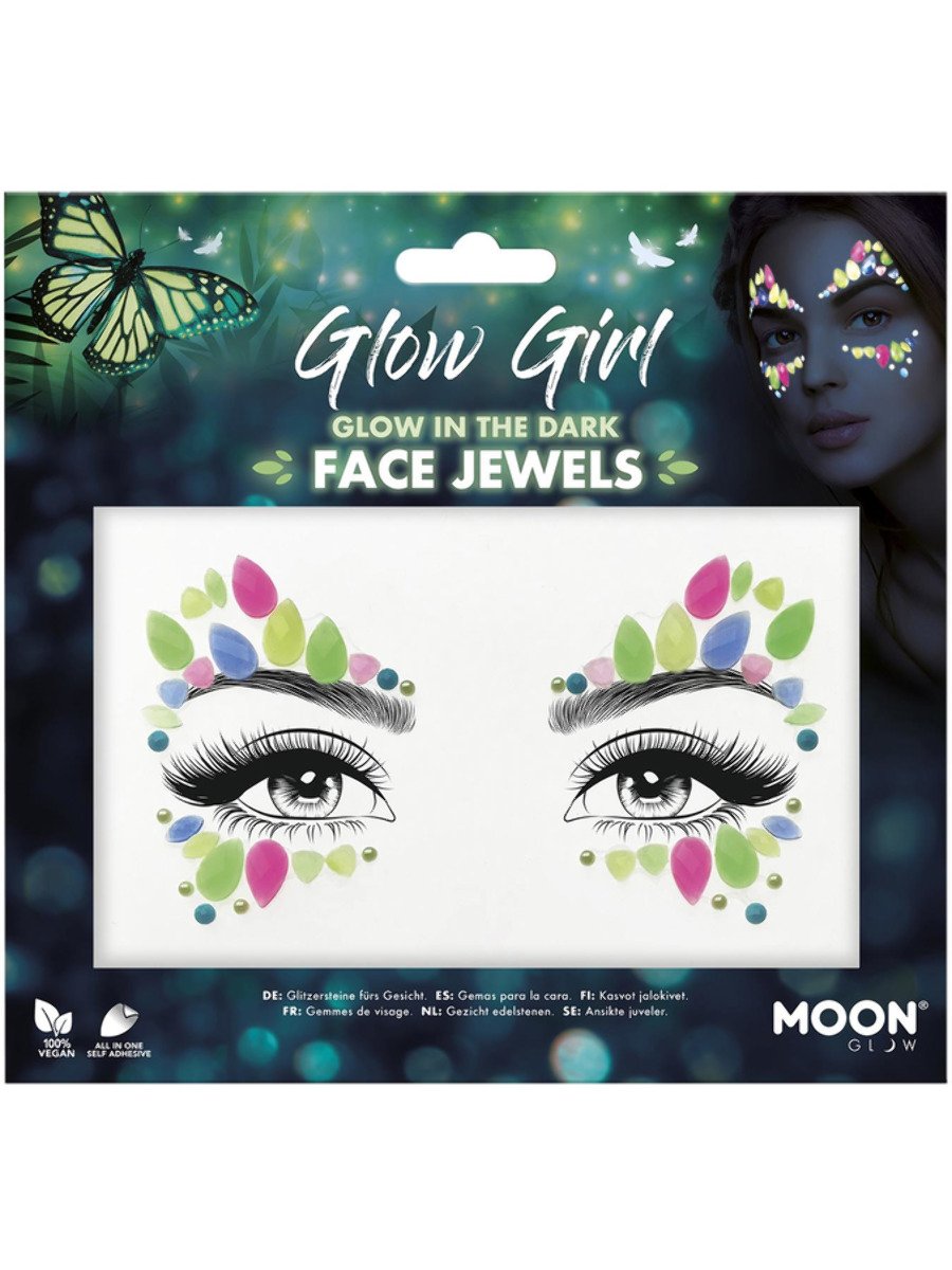 smiffys-makeup-fx-moon-glow-face-jewels-glow-girl-selbstklebend image 1