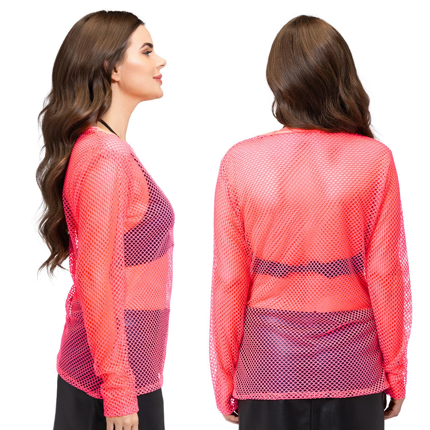 boland-fischnetz-shirt-neon-pink-m-l-party-oberteil-damen image 5
