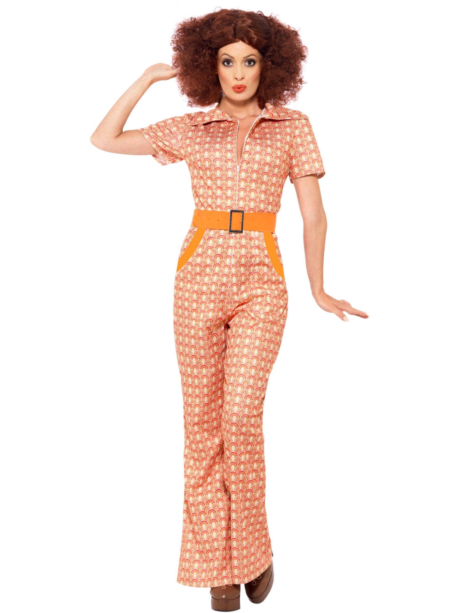 smiffys-fever-authentic-70s-chic-kost-m-orange-jumpsuit-damen image 4