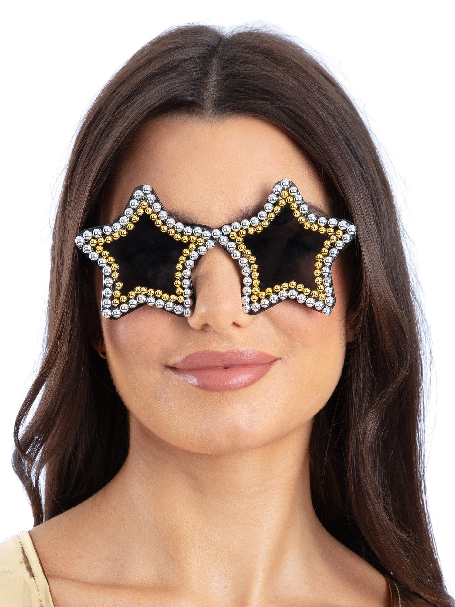 smiffys-fever-star-specs-brille-gold-silber-sternform image 1