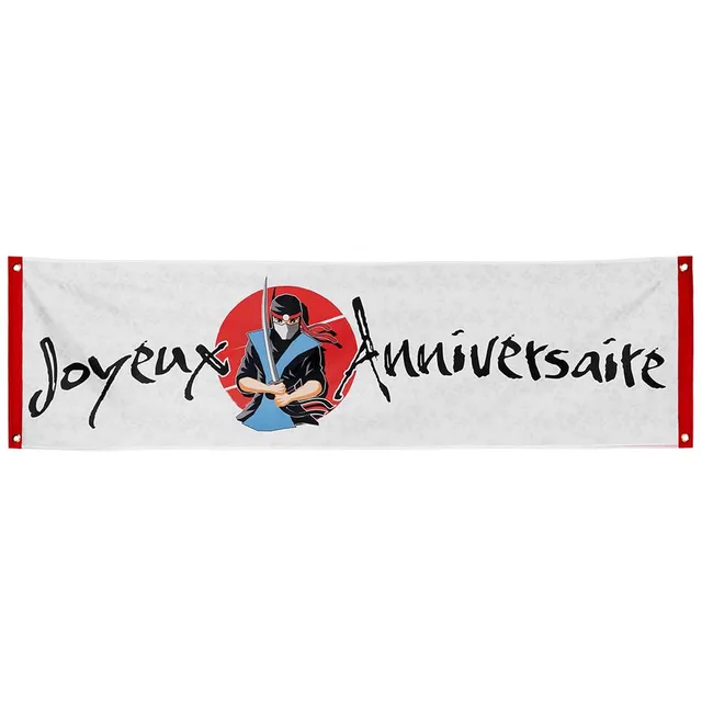 boland-decorations-50424-banner-ninja-joyeux-anniversaire-180cm image 1