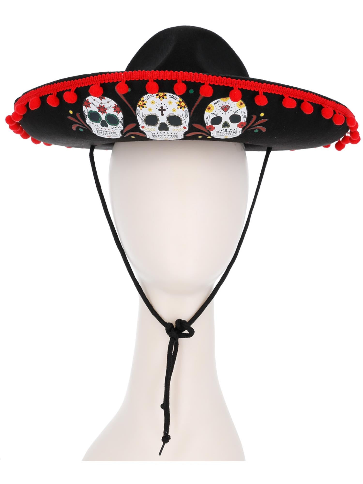 smiffys-fever-day-of-the-dead-sombrero-hut-kinder-totenkopf image 2