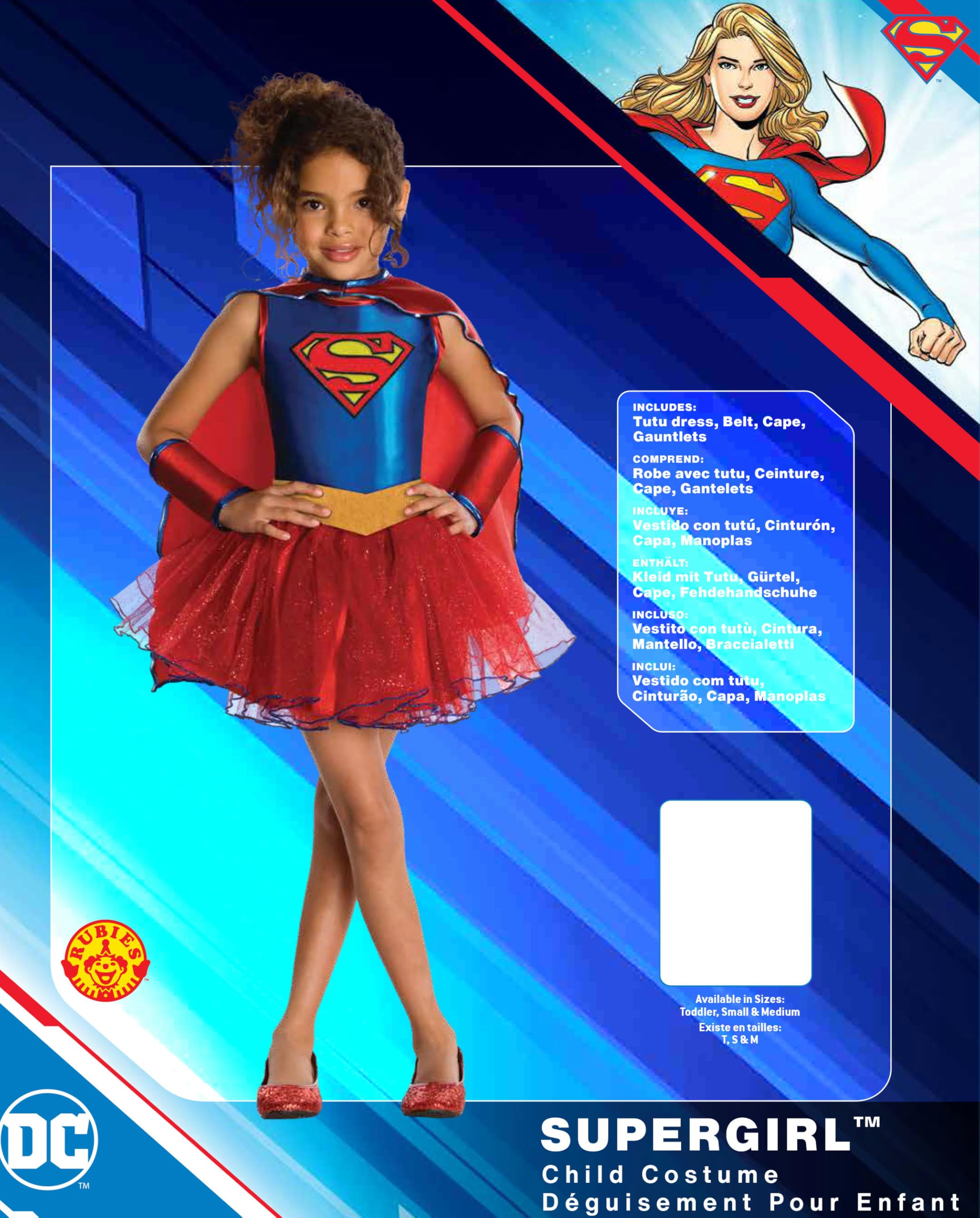 rubie-s-deluxe-supergirl-tutu-kost-m-4-6-jahre-rot-blau image 4