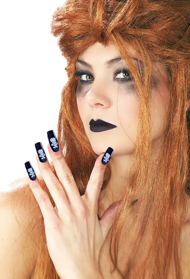 rubies-totenkopf-schminkset-lippenstift-schwarz-n-gel-11-tlg image 1