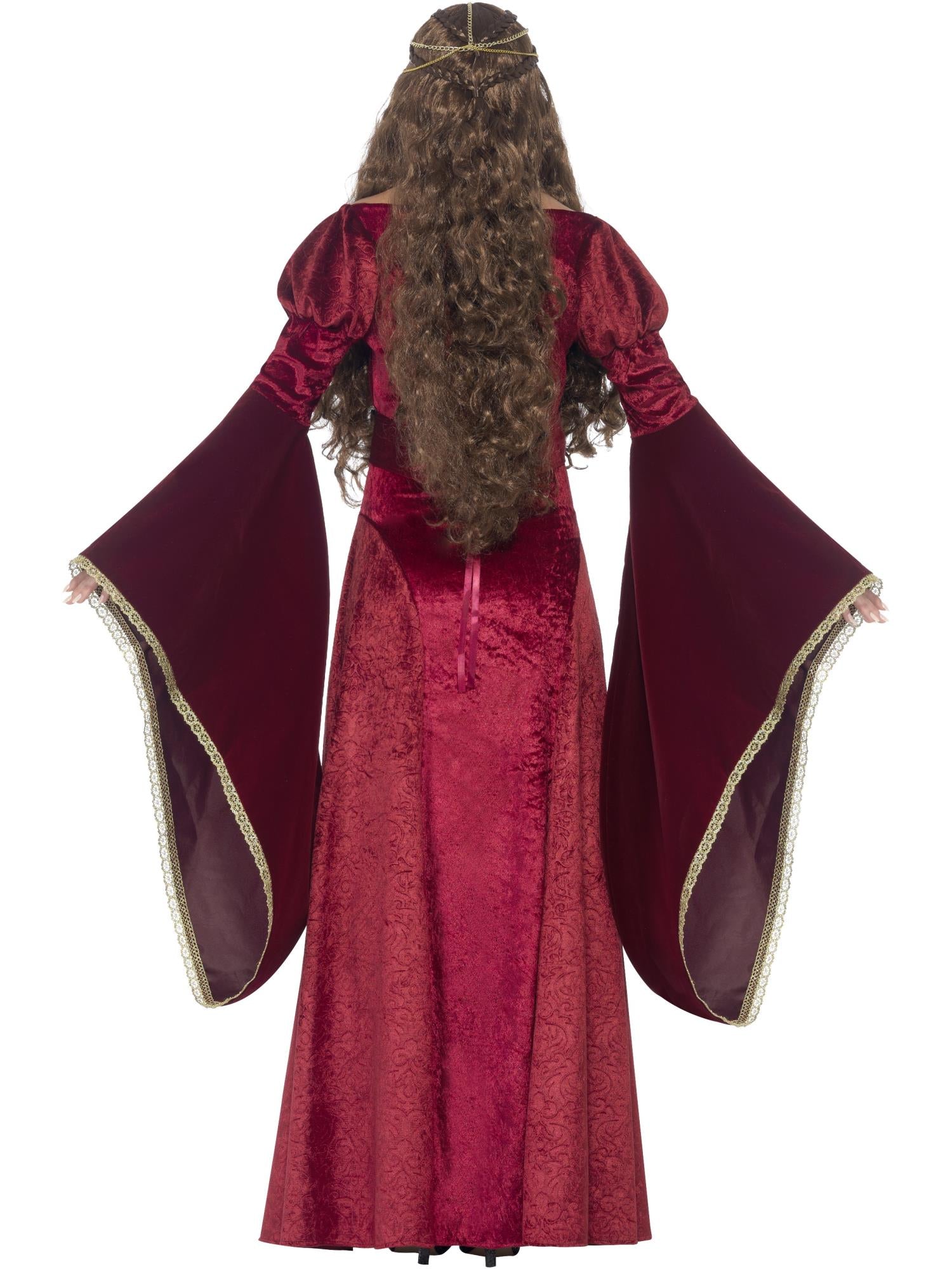smiffys-fever-medieval-queen-deluxe-kost-m-damen-rot image 2