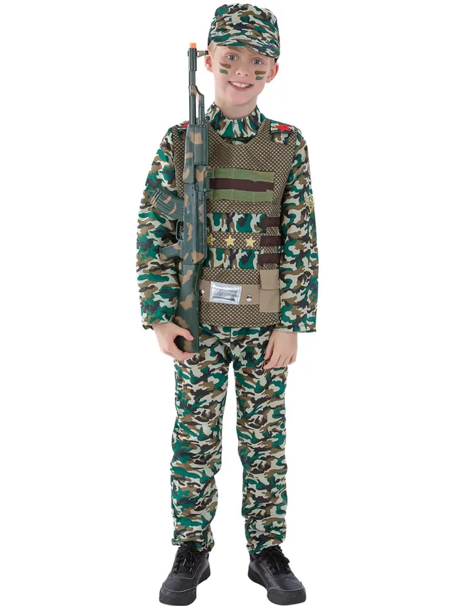 smiffys-fever-camouflage-soldaten-kost-m-jungen-gr-m image 1