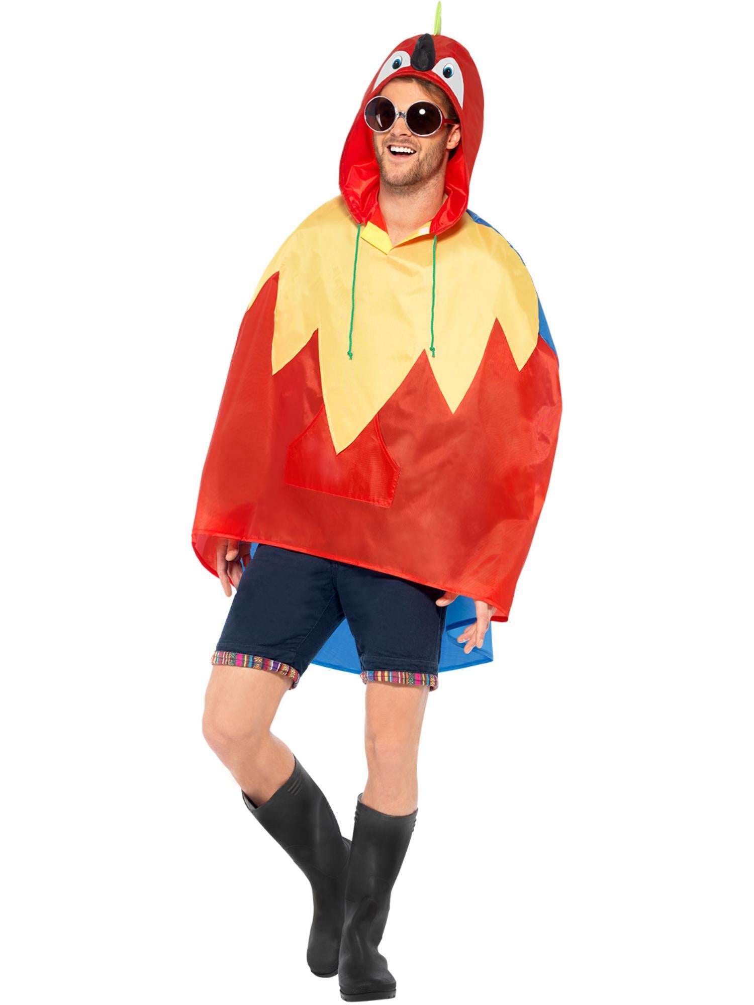smiffys-fever-papagei-party-poncho-rot-kapuze-tasche image 4