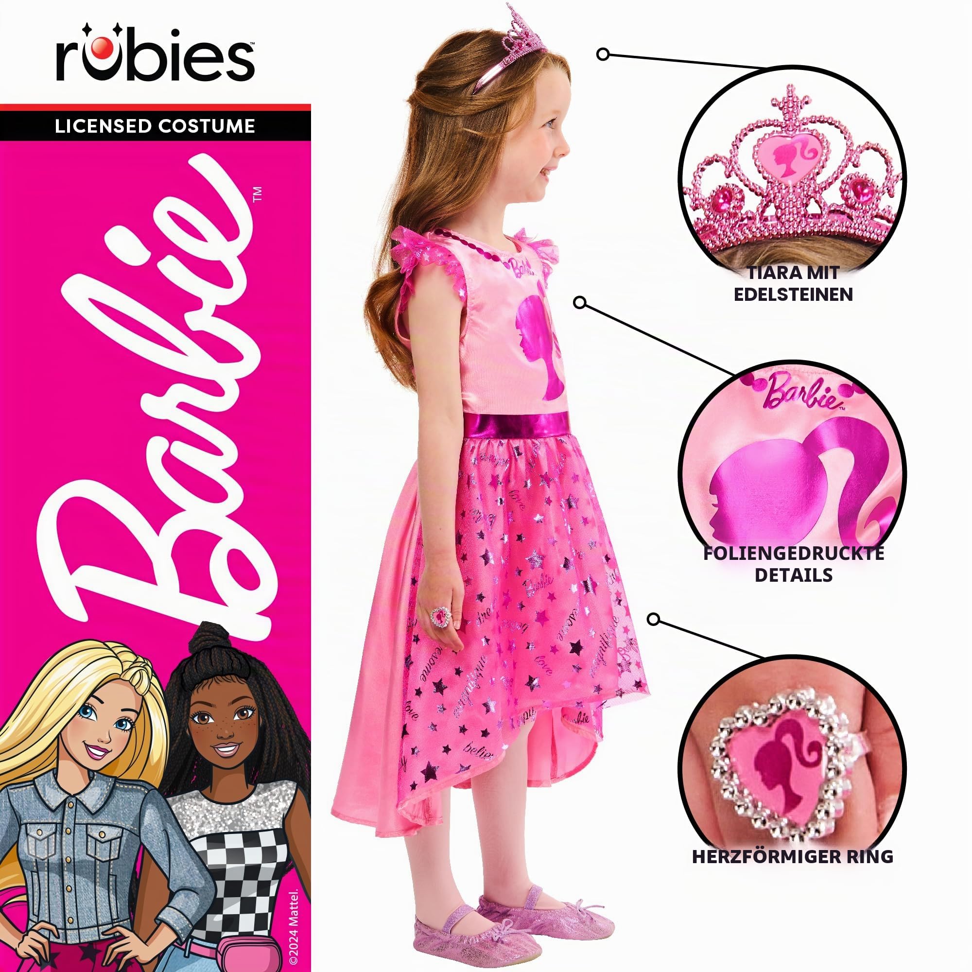 rubie-s-deluxe-barbie-kost-mset-kinder-4-6-jahre-rosa image 3