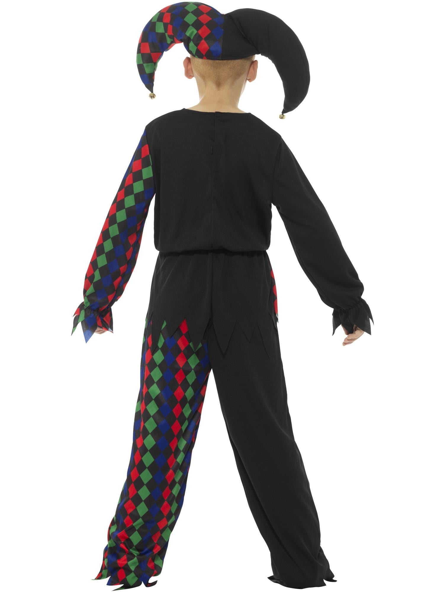 smiffys-fever-skeleton-jester-kost-m-bunt-kinder-mit-hut image 3