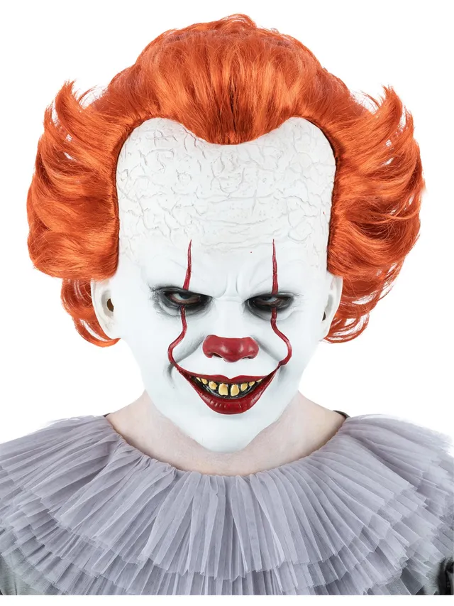 smiffys-fever-pennywise-maske-latex-wei-rot-halloween image 1
