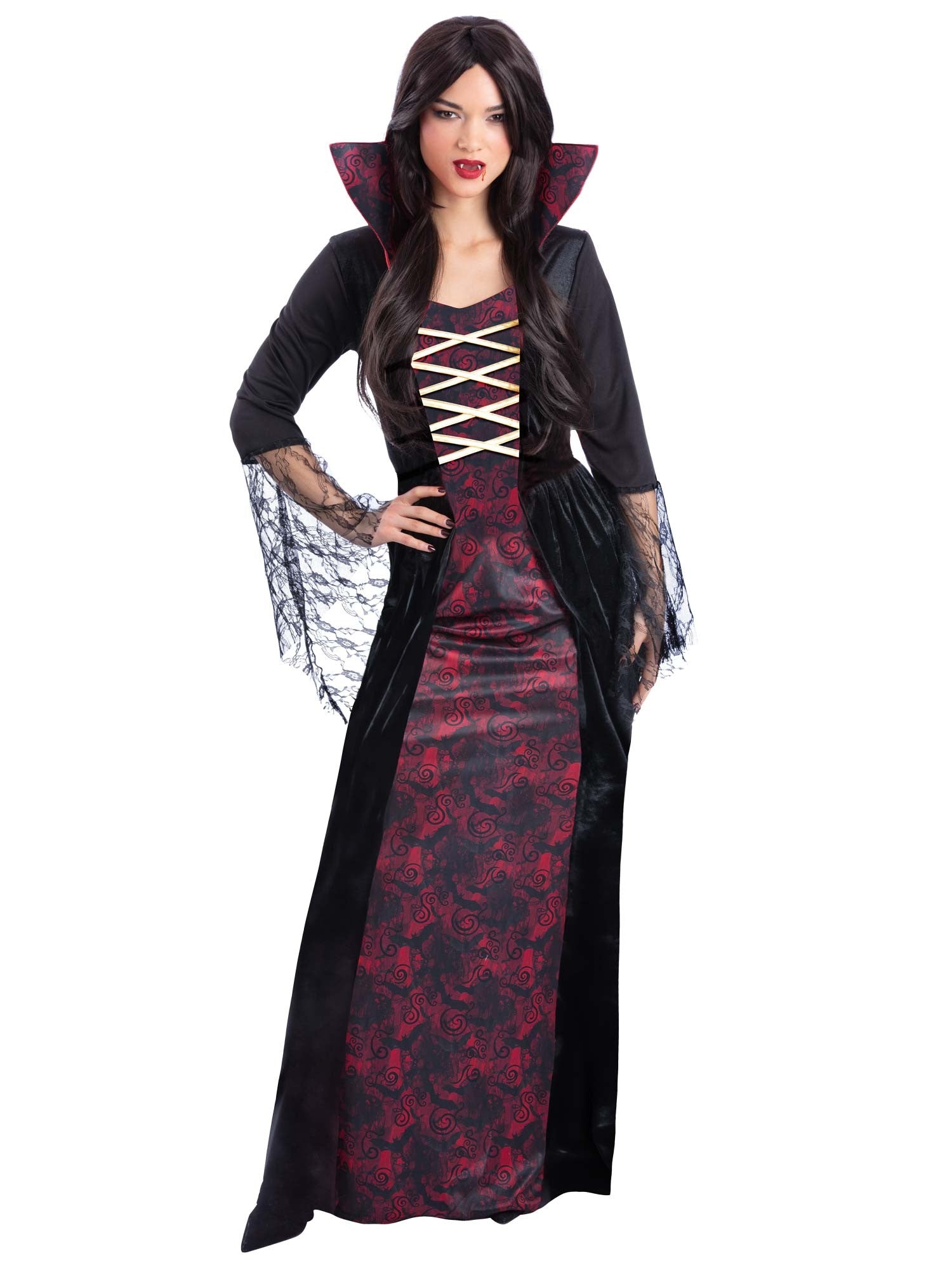 smiffys-fever-vampiress-vampirkost-m-damen-l-schwarz-rot image 4