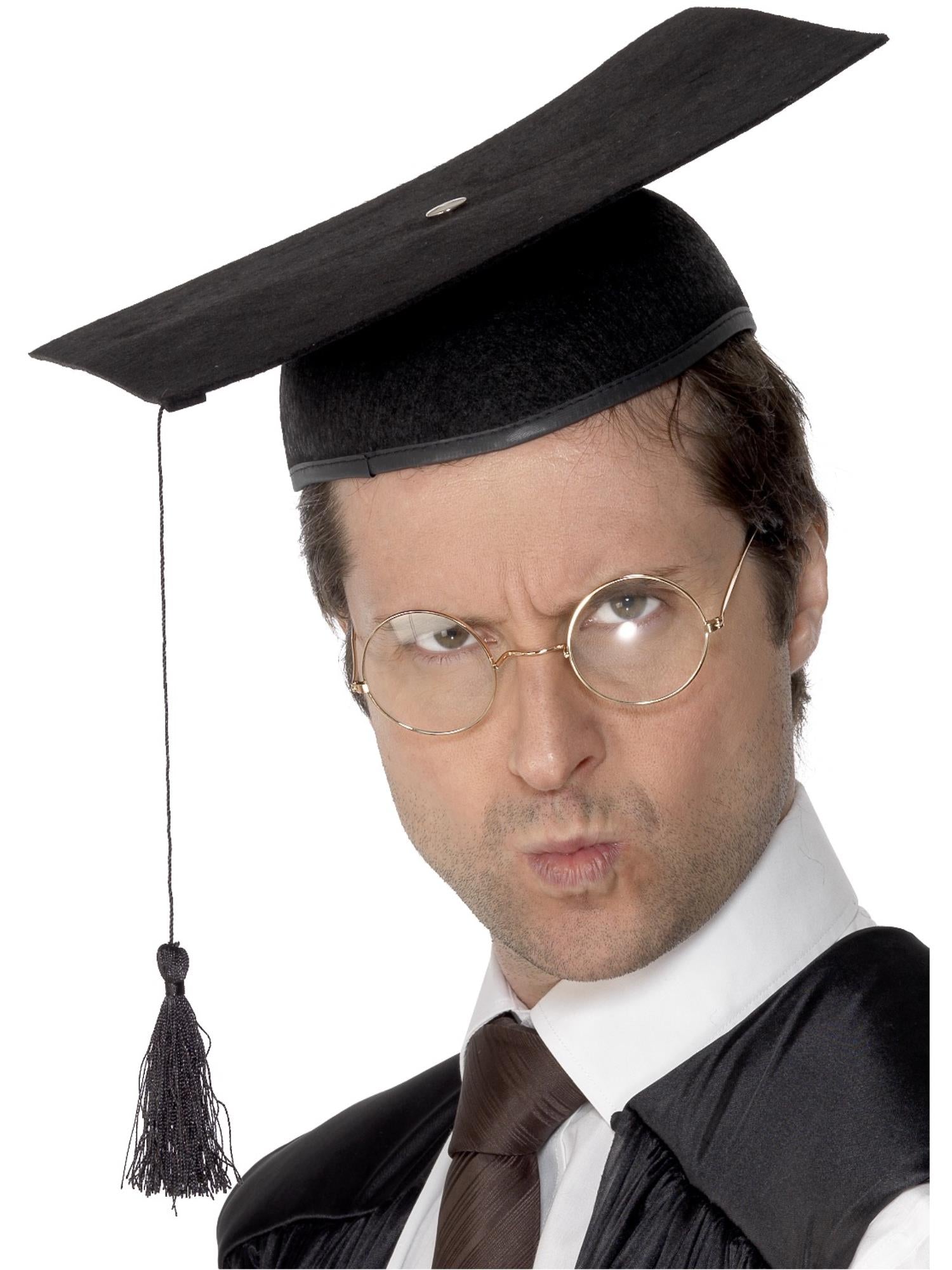 smiffys-fever-mortar-board-doktorhut-schwarz-mit-quaste image 1