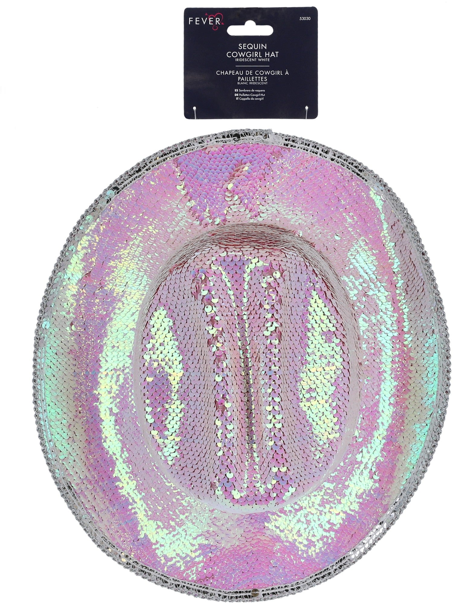 smiffys-fever-deluxe-sequin-cowboyhut-wei-pailletten image 2