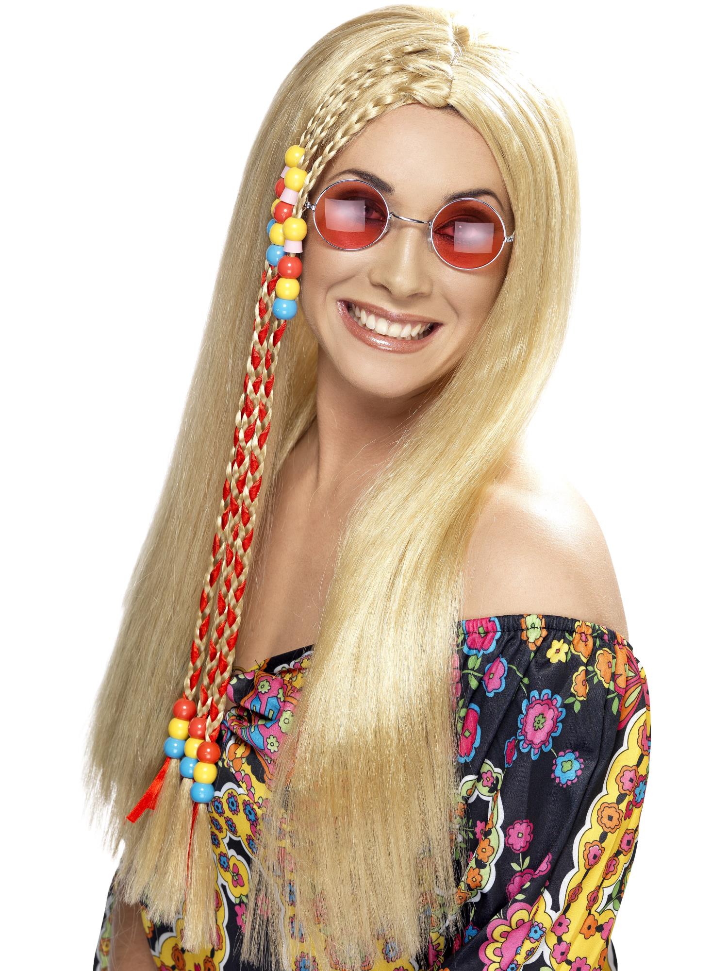 smiffys-fever-hippie-per-cke-blond-lang-mit-perlen-damen image 2