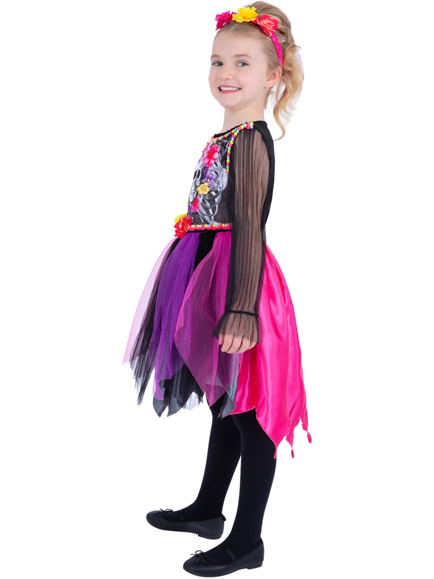 smiffys-fever-day-of-the-dead-kost-m-m-dchen-schwarz-pink-l image 3