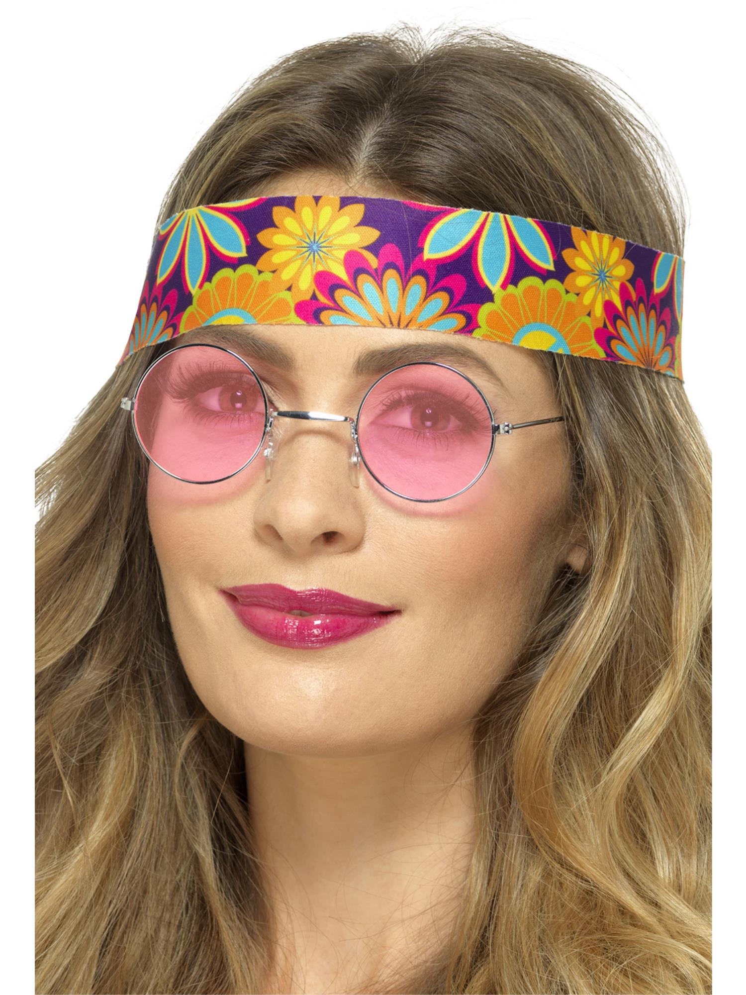 smiffys-fever-hippie-brille-orange-rund-metall-60er image 1