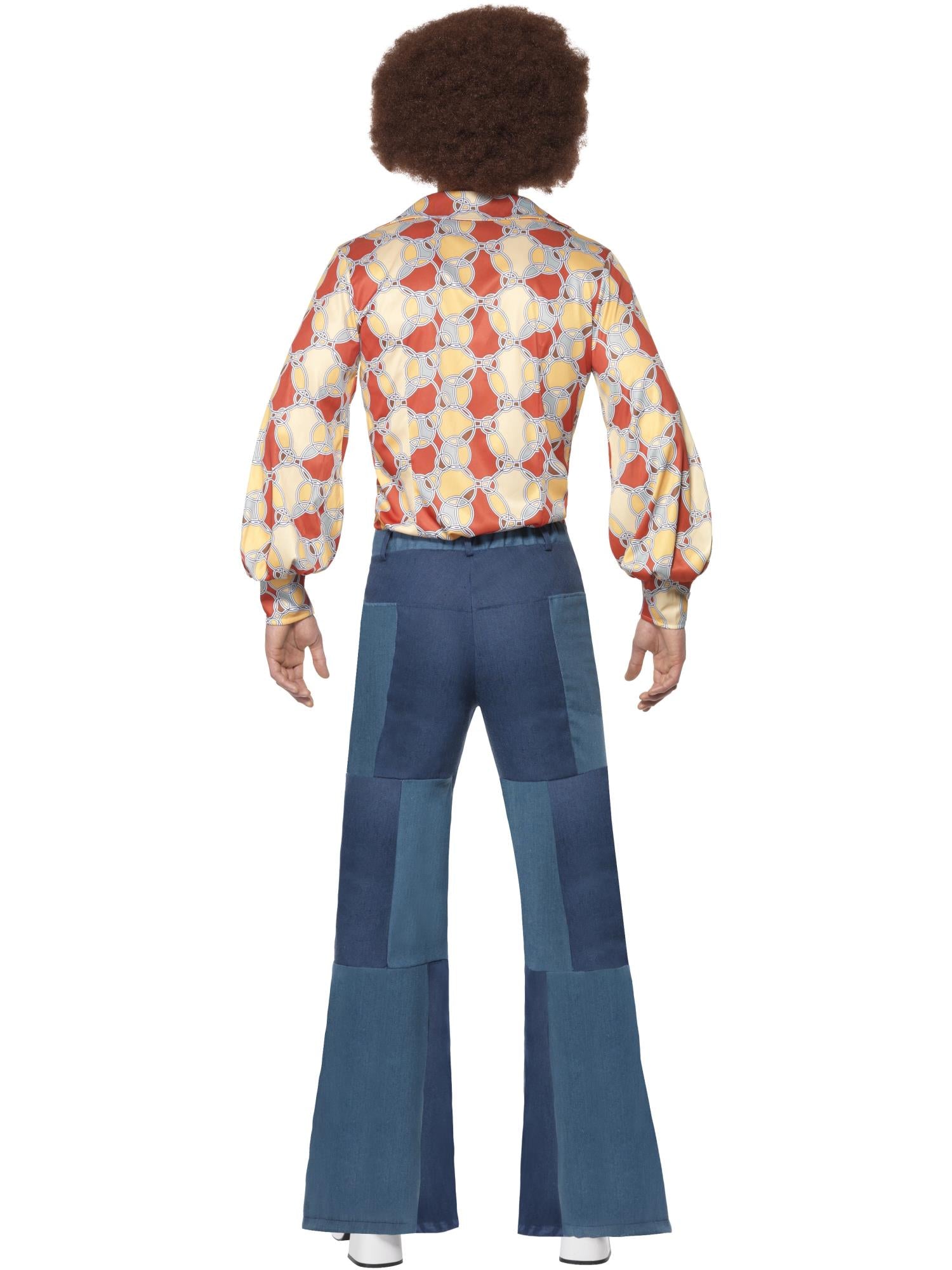 smiffys-fever-patchwork-schlaghose-herren-blau-denim-look-70er image 2