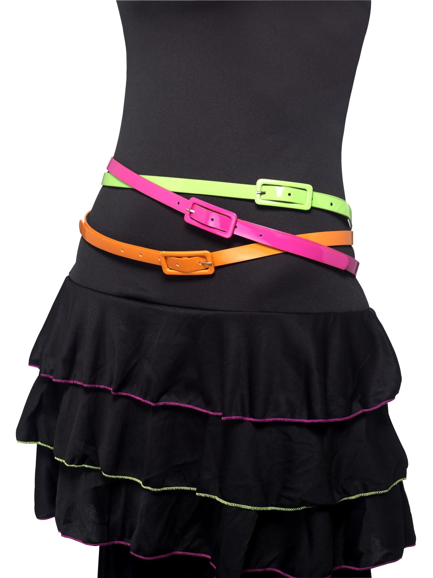 smiffys-fever-neon-g-rtel-3er-set-80er-pink-gr-n-orange image 1
