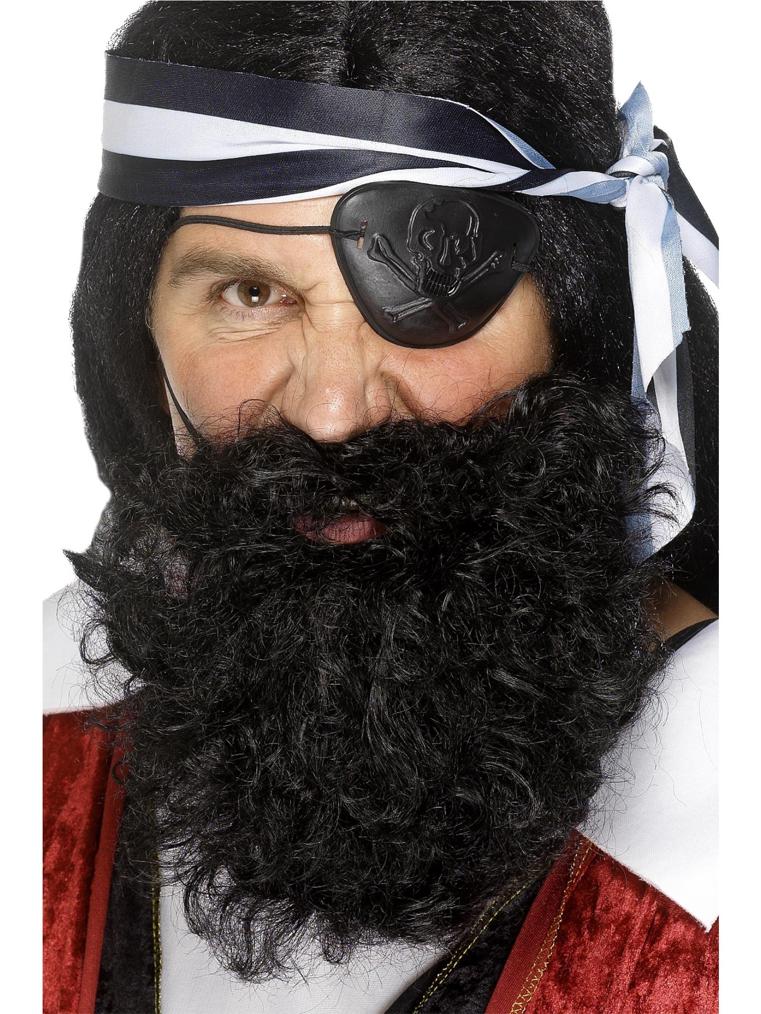 smiffys-fever-deluxe-piratenbart-kunstbart-schwarz image 1