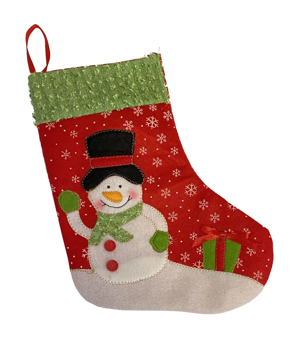 rubies-weihnachtssocke-schneemann-filz-26cm-glitzer image 1