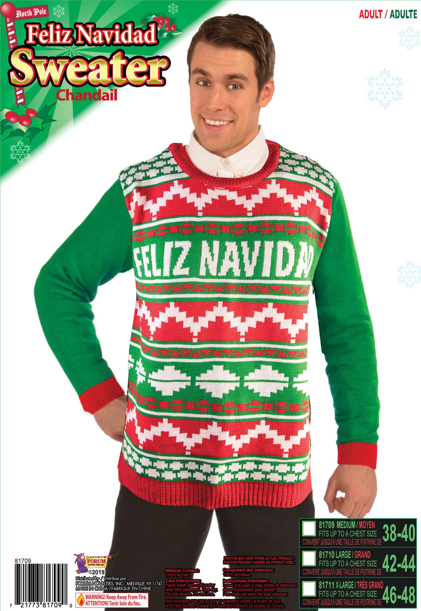 rubie-s-deluxe-feliz-navidad-weihnachtspullover-ugly-sweater image 2