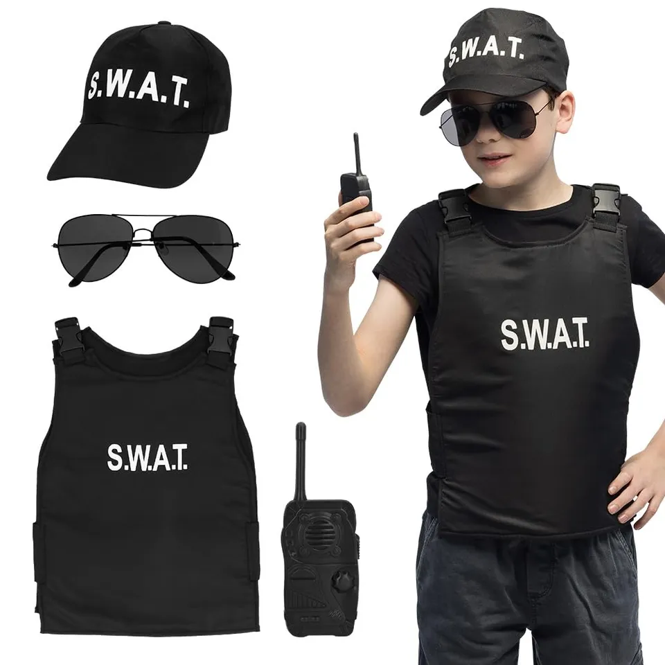 boland-swat-polizist-kinderkost-m-set-mit-weste-4-teilig image 1