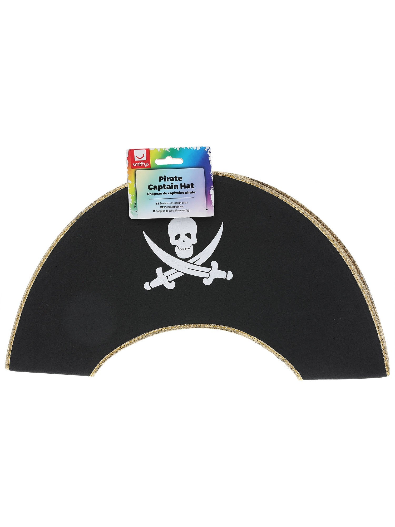smiffys-fever-piraten-hut-kapit-n-kinder-schwarz-gold image 2