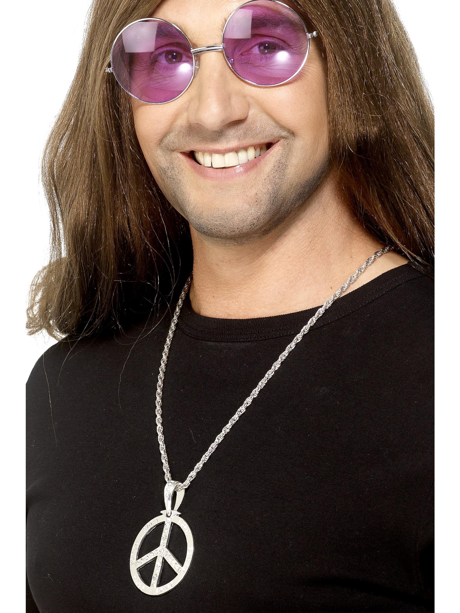 smiffys-60s-peace-hippie-medaillon-kette-silber image 2