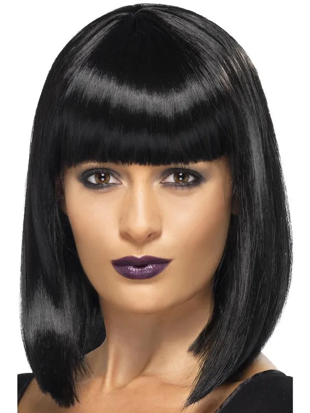 smiffys-fever-r-n-b-star-per-cke-schwarz-bob-mit-pony image 1