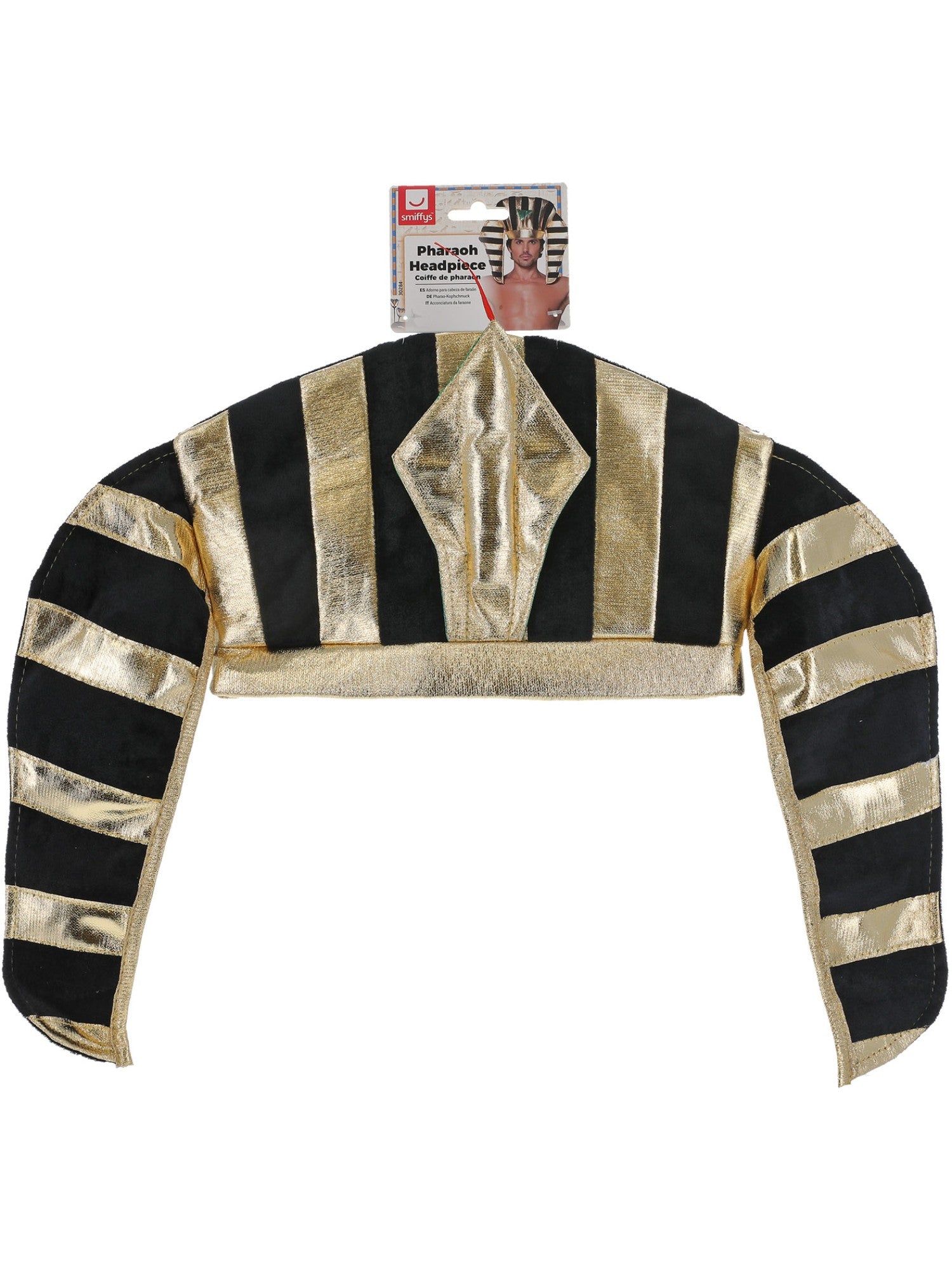 smiffys-fever-pharao-kopfbedeckung-schwarz-gold-einheitsgr-e image 2