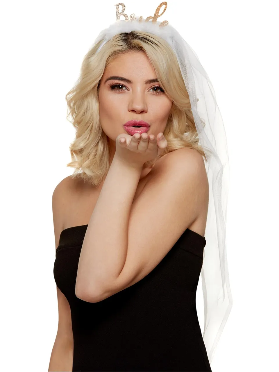 smiffys-fever-bride-haarreif-mit-schleier-wei-einheitsgr-e image 1