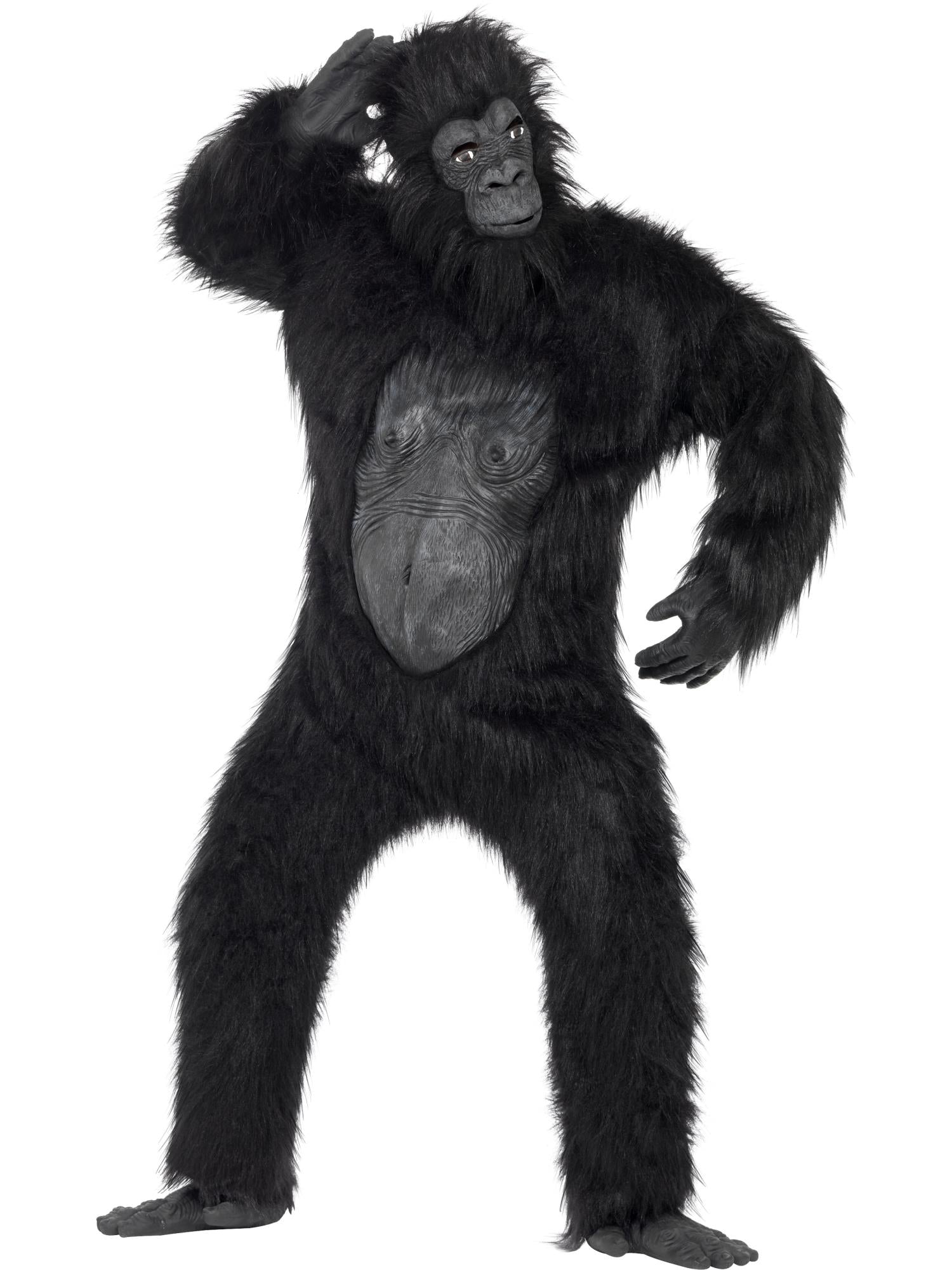 smiffys-fever-deluxe-gorilla-kost-m-herren-schwarz-mit-maske image 1