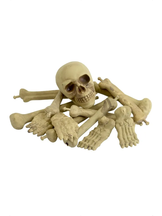 smiffys-fever-knochenbeutel-totenkopf-skelett-deko-wei image 1