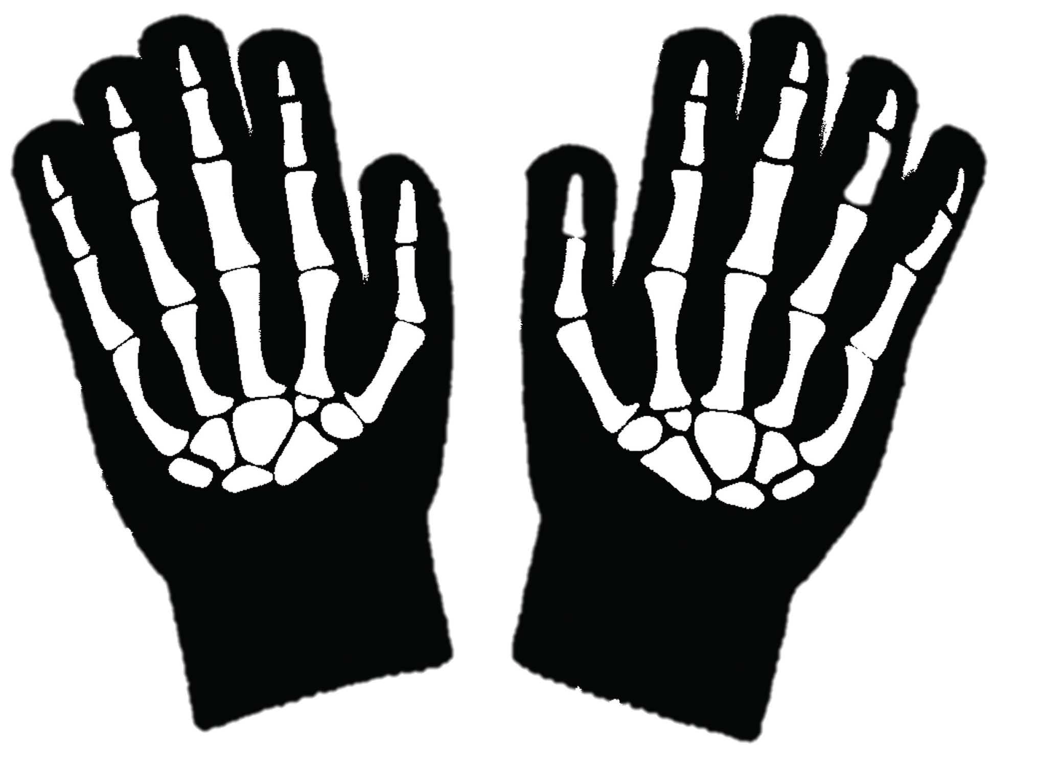 rubies-skelett-handschuhe-kinder-schwarz-wei image 2